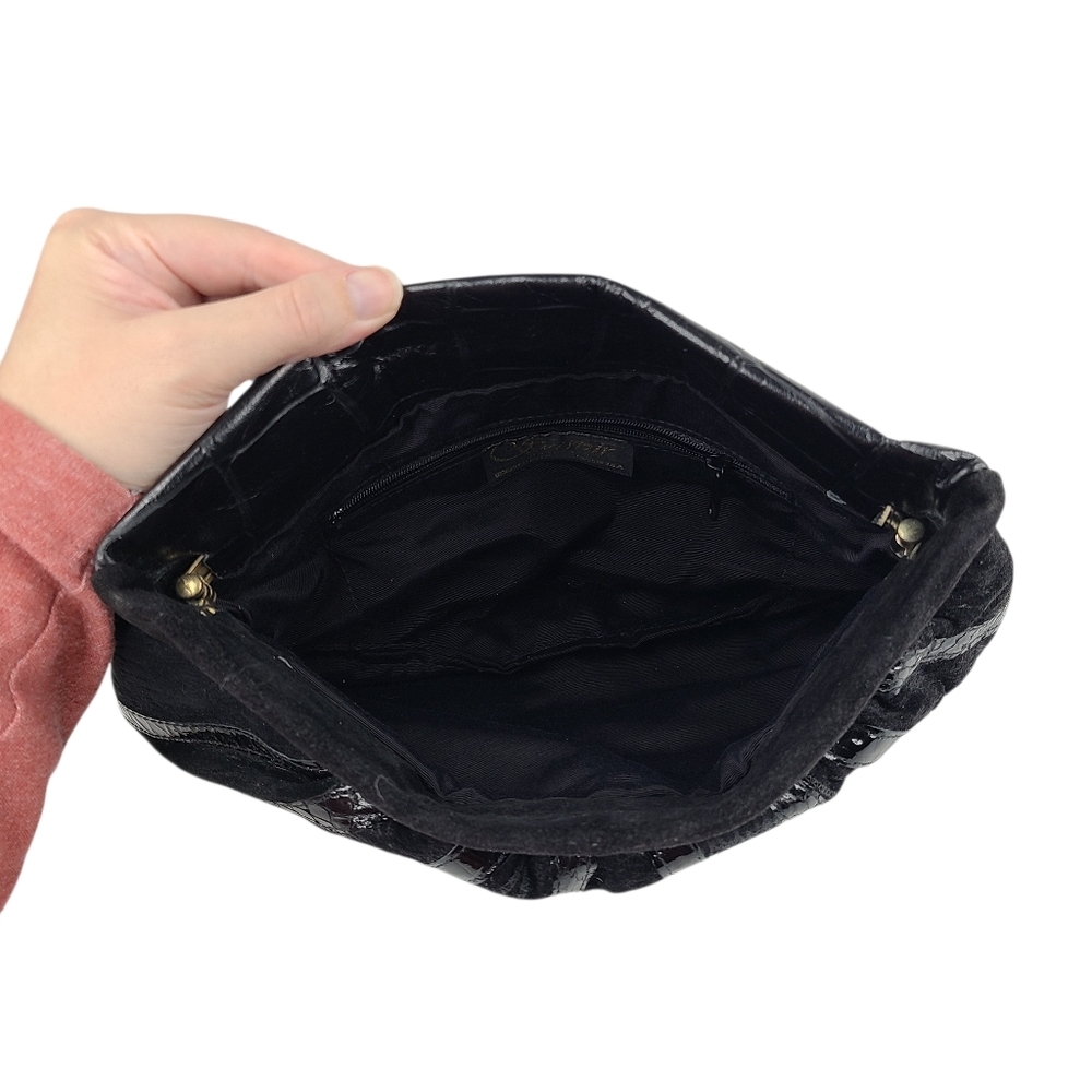 Samir Vintage Black Leather & Suede Clutch Pocketbook View 4